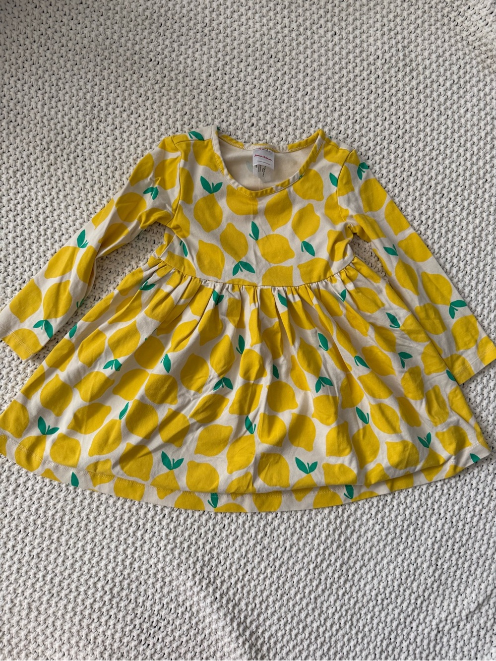 Hanna Andersson Baby Skater Twirl Dress Yellow Lemons Size 3T